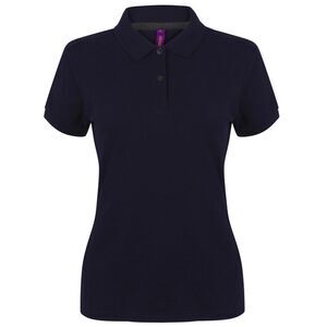 Henbury Womens/Ladies Cotton Pique Modern Polo Shirt / Navy